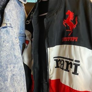 Ferrari Vintage Black, White and Red Racing/Bomber Jacket